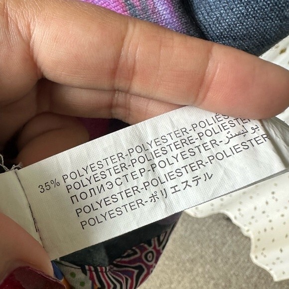 Desigual Loves Knitwear Art Deco Floral Exotic Bird Side Tie Unique Sweater XL - Picture 7 of 8